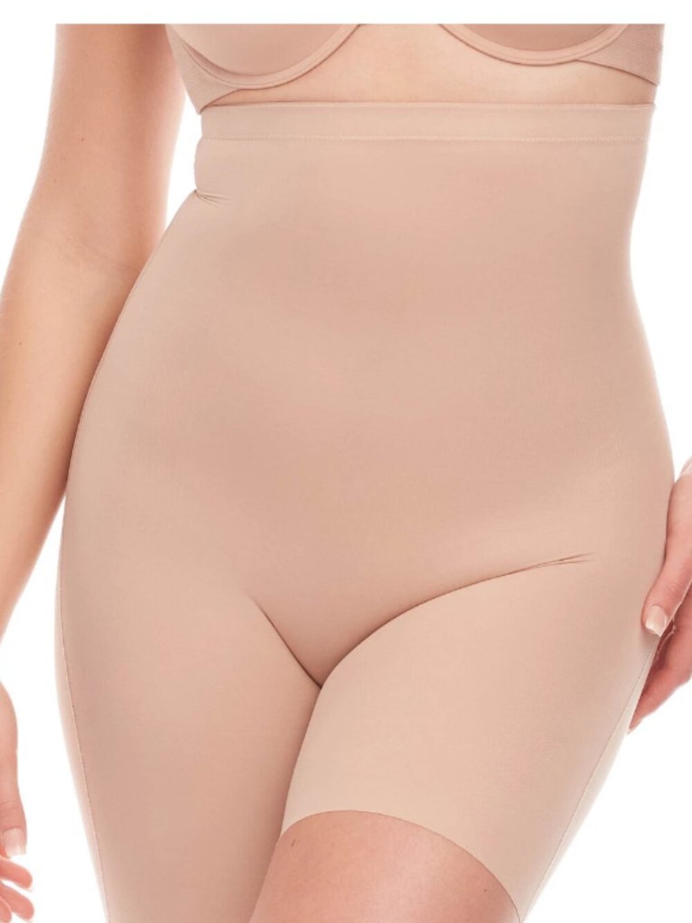 RED HOT by SPANX® Women's Moderate Control Beige Shapewear High-Waist Mid-Thigh
